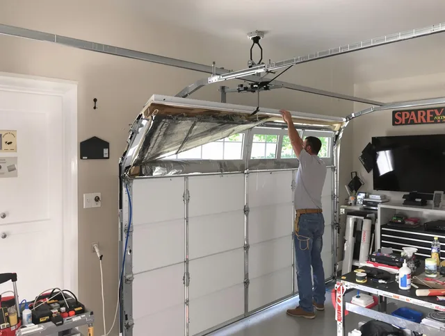 Garage door section replacement by Menifee Garage Door Repair in Menifee